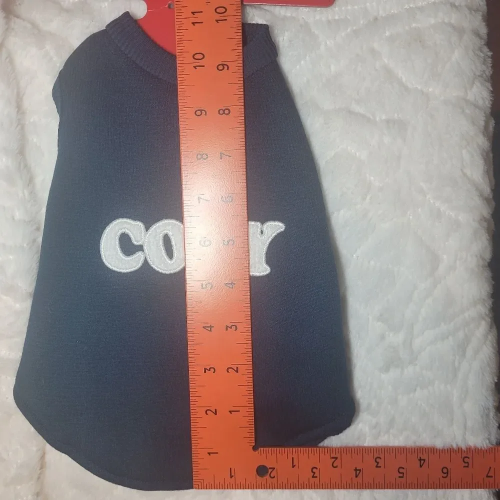 Wondershop Pet Cozy Sweatshirt Dark Blue White Embroidered Dogs Cats Small New